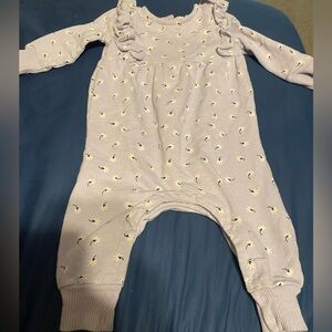 Jessica Simpson Lavender 6-9 Month Baby Girl Pants Romper with Floral Accents